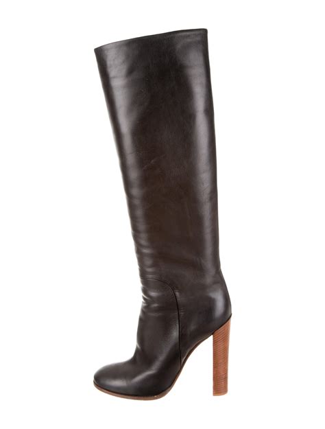 celine country boot black|Celine knee high boots.